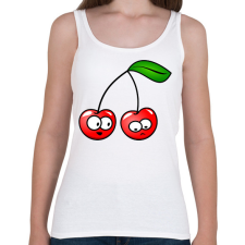 PRINTFASHION Cseresznyepár - Női atléta - Fehér női trikó