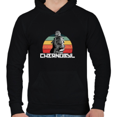 PRINTFASHION Csernobil - Férfi kapucnis pulóver - Fekete