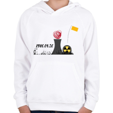 PRINTFASHION CSERNOBIL - Gyerek kapucnis pulóver - Fehér