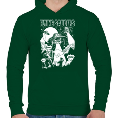 PRINTFASHION Csészealjak - Férfi kapucnis pulóver - Sötétzöld