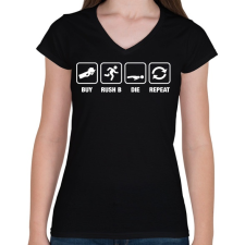 PRINTFASHION Csgo  - Női V-nyakú póló - Fekete női póló