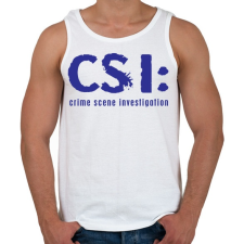 PRINTFASHION csi-1-1-blue - Férfi atléta - Fehér atléta, trikó