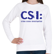 PRINTFASHION csi-1-1-blue - Női pulóver - Fehér női pulóver, kardigán