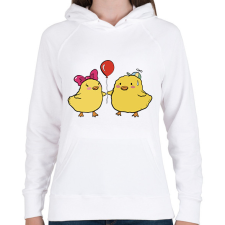 PRINTFASHION Csibe love - Női kapucnis pulóver - Fehér női pulóver, kardigán