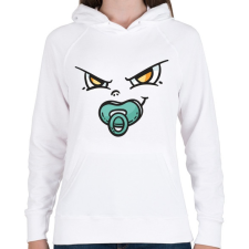 PRINTFASHION Csibész kölyök - Női kapucnis pulóver - Fehér női pulóver, kardigán