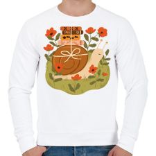 PRINTFASHION Csiga könyvekkel - Férfi pulóver - Fehér férfi pulóver, kardigán