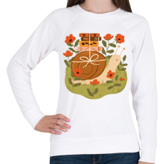 PRINTFASHION Csiga könyvekkel - Női pulóver - Fehér