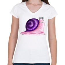 PRINTFASHION csigabiga-001 - Női V-nyakú póló - Fehér női póló