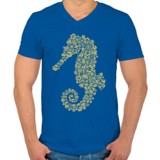 PRINTFASHION Csikóhal - Férfi V-nyakú póló - Királykék