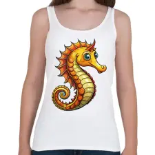 PRINTFASHION Csikóhal - Női atléta - Fehér női trikó