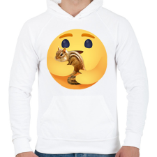 PRINTFASHION Csíkos mókus - Férfi kapucnis pulóver - Fehér férfi pulóver, kardigán