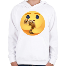 PRINTFASHION Csíkos mókus - Gyerek kapucnis pulóver - Fehér gyerek pulóver, kardigán