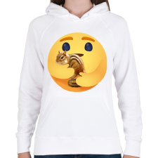 PRINTFASHION Csíkos mókus - Női kapucnis pulóver - Fehér női pulóver, kardigán