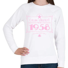PRINTFASHION csillag-1958-pink - Női pulóver - Fehér