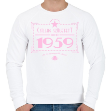 PRINTFASHION csillag-1959-pink - Férfi pulóver - Fehér