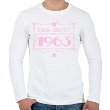 PRINTFASHION csillag-1963-pink - Férfi hosszú ujjú póló - Fehér férfi póló
