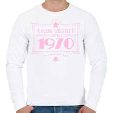 PRINTFASHION csillag-1970-pink - Férfi pulóver - Fehér