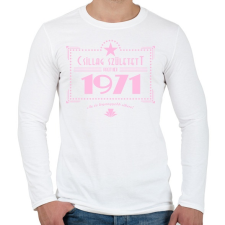 PRINTFASHION csillag-1971-pink - Férfi hosszú ujjú póló - Fehér férfi póló