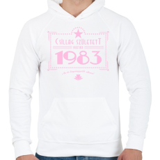 PRINTFASHION csillag-1983-pink - Férfi kapucnis pulóver - Fehér