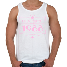 PRINTFASHION csillag-1988-pink - Férfi atléta - Fehér atléta, trikó