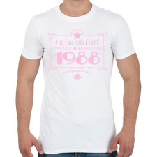PRINTFASHION csillag-1988-pink - Férfi póló - Fehér férfi póló