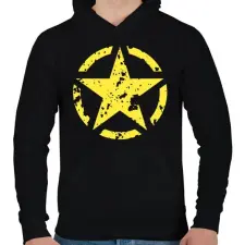 PRINTFASHION Csillag  - Férfi kapucnis pulóver - Fekete férfi pulóver, kardigán