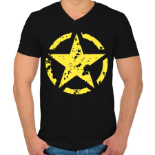 PRINTFASHION Csillag  - Férfi V-nyakú póló - Fekete férfi póló