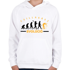 PRINTFASHION Csillagász evulóció - Gyerek kapucnis pulóver - Fehér gyerek pulóver, kardigán