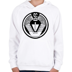 PRINTFASHION Csillagkapu csk1 logo - Gyerek kapucnis pulóver - Fehér