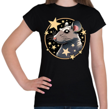 PRINTFASHION Csillagos patkány - Női póló - Fekete női póló