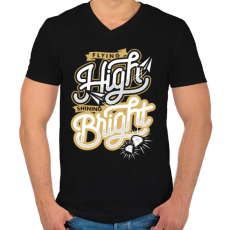 PRINTFASHION Csillogj - Férfi V-nyakú póló - Fekete