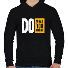 PRINTFASHION Csináld amit szeretsz - Férfi kapucnis pulóver - Fekete férfi pulóver, kardigán