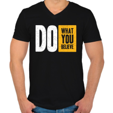 PRINTFASHION Csináld amit szeretsz - Férfi V-nyakú póló - Fekete férfi póló