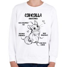 PRINTFASHION Csincsilla anatómia - Gyerek pulóver - Fehér gyerek pulóver, kardigán