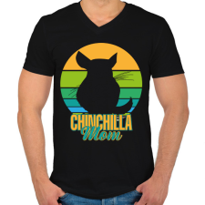 PRINTFASHION Csincsilla anya - Férfi V-nyakú póló - Fekete férfi póló