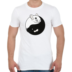 PRINTFASHION Csincsilla Jin-Jang - Férfi póló - Fehér