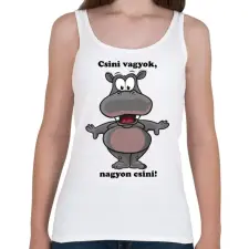 PRINTFASHION Csini vagyok - Női atléta - Fehér női trikó