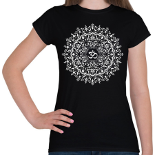 PRINTFASHION Csipkés mandala - Női póló - Fekete női póló