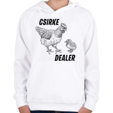 PRINTFASHION Csirke dealer - Gyerek kapucnis pulóver - Fehér gyerek pulóver, kardigán