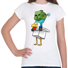 PRINTFASHION Csirke zombi minecraft - Női póló - Fehér női póló