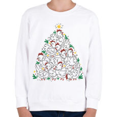 PRINTFASHION Csirkés Karácsony - Gyerek pulóver - Fehér