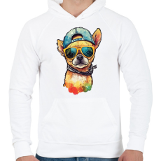 PRINTFASHION csivava - Férfi kapucnis pulóver - Fehér