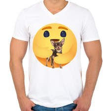 PRINTFASHION Csivava - Férfi V-nyakú póló - Fehér férfi póló