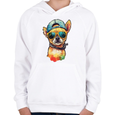 PRINTFASHION csivava - Gyerek kapucnis pulóver - Fehér