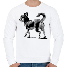 PRINTFASHION Csivava / Kutyás / Kutya rajz - Férfi pulóver - Fehér