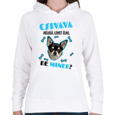 PRINTFASHION Csivava nélkül lehet élni, de minek? - Női kapucnis pulóver - Fehér