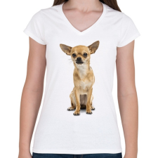 PRINTFASHION Csivava - Női V-nyakú póló - Fehér női póló
