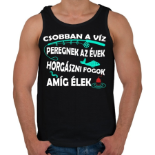 PRINTFASHION Csobban a víz- peregnek az évek - Férfi atléta - Fekete atléta, trikó