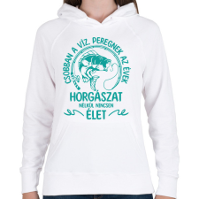 PRINTFASHION Csobban az víz - Női kapucnis pulóver - Fehér női pulóver, kardigán