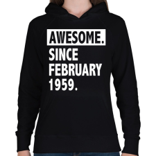 PRINTFASHION Csodálatos 1959 február óta - Női kapucnis pulóver - Fekete női pulóver, kardigán